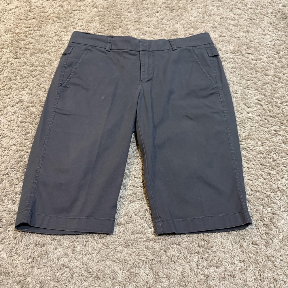 Vince Shorts Womens 4‎ Charcoal Gray Bermuda Chino Stretch Tab Waist Pockets